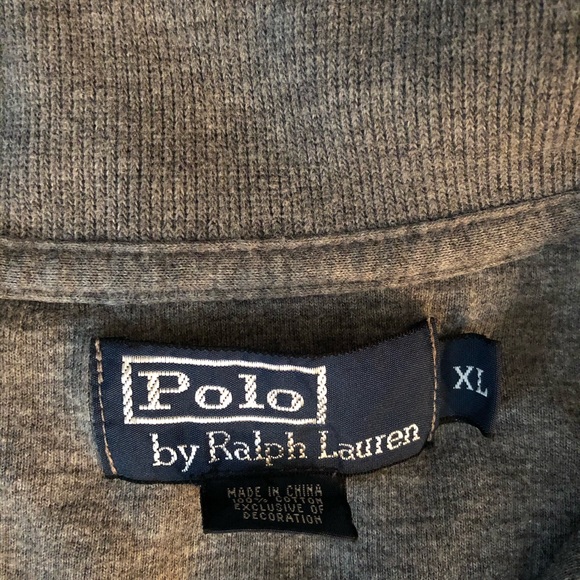Men’s XL 1/4 Zip Ralph Lauren Grey Pullover - Picture 2 of 4